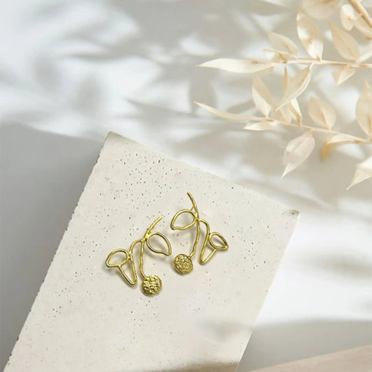 Cherry phool Bras Earring (Anti Tarnish) Ekha