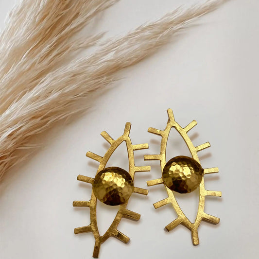 Nazar Battu Brass Earrings (Anti Tarnish) Ekha