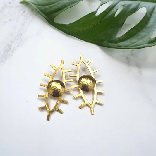 Nazar Battu Brass Earrings (Anti Tarnish) Ekha
