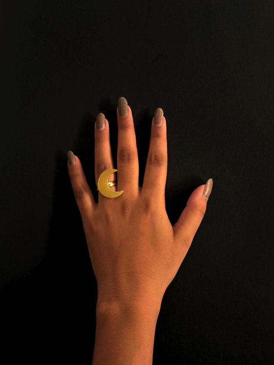 Chandrama brass (Anti Tarnish)  Adjustable Rings Ekha
