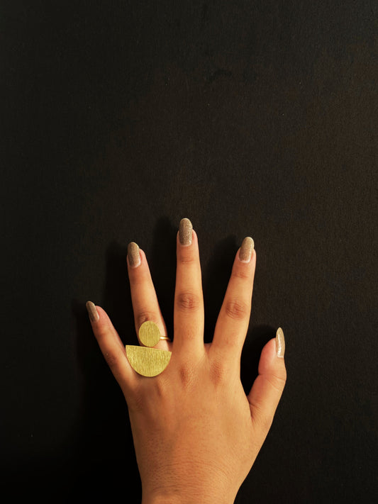 Adha Adhura Brass (Anti Tarnish) Adjustable Ring - Ekha