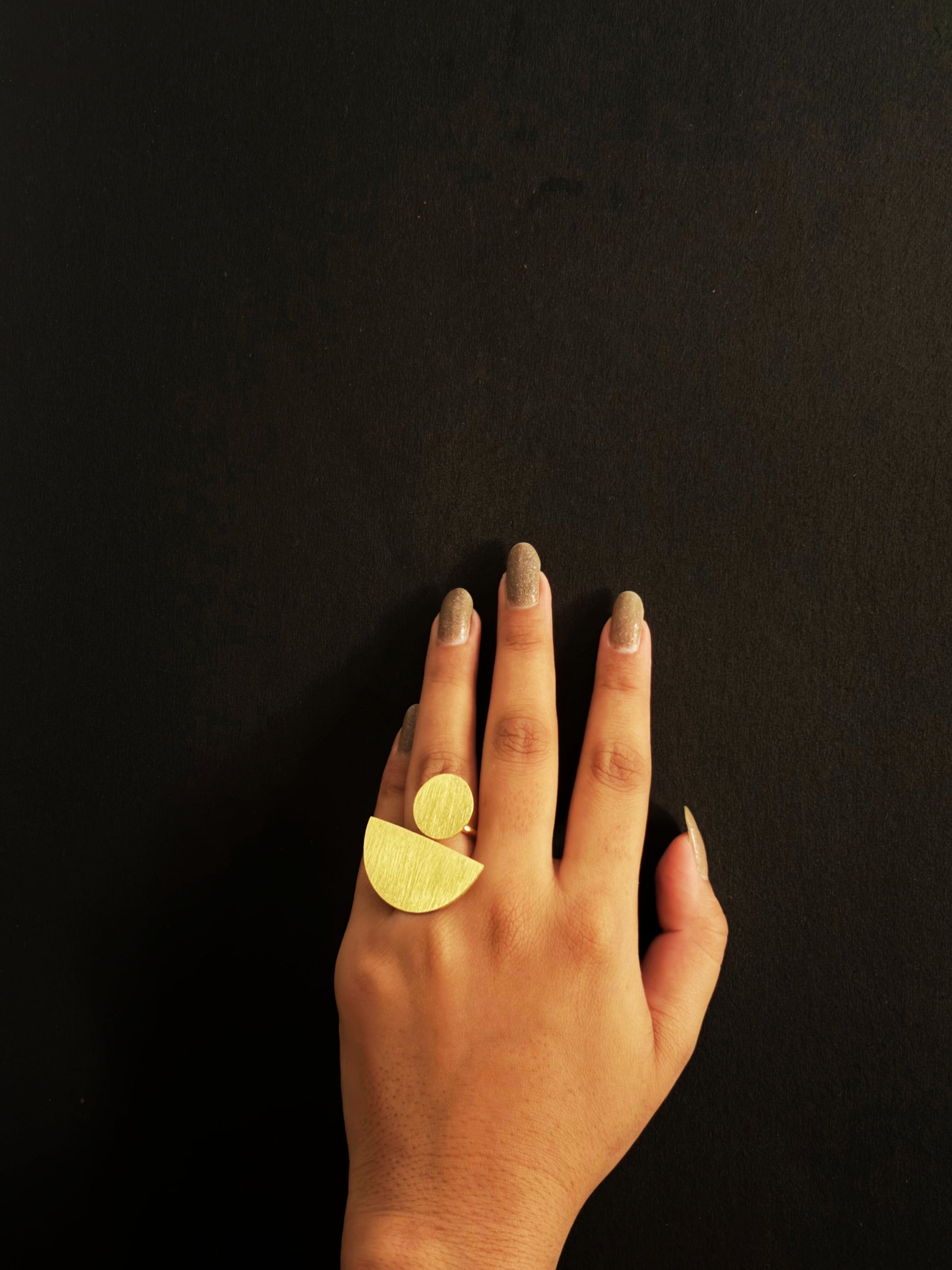 Adha Adhura Brass (Anti Tarnish) Adjustable Ring - Ekha