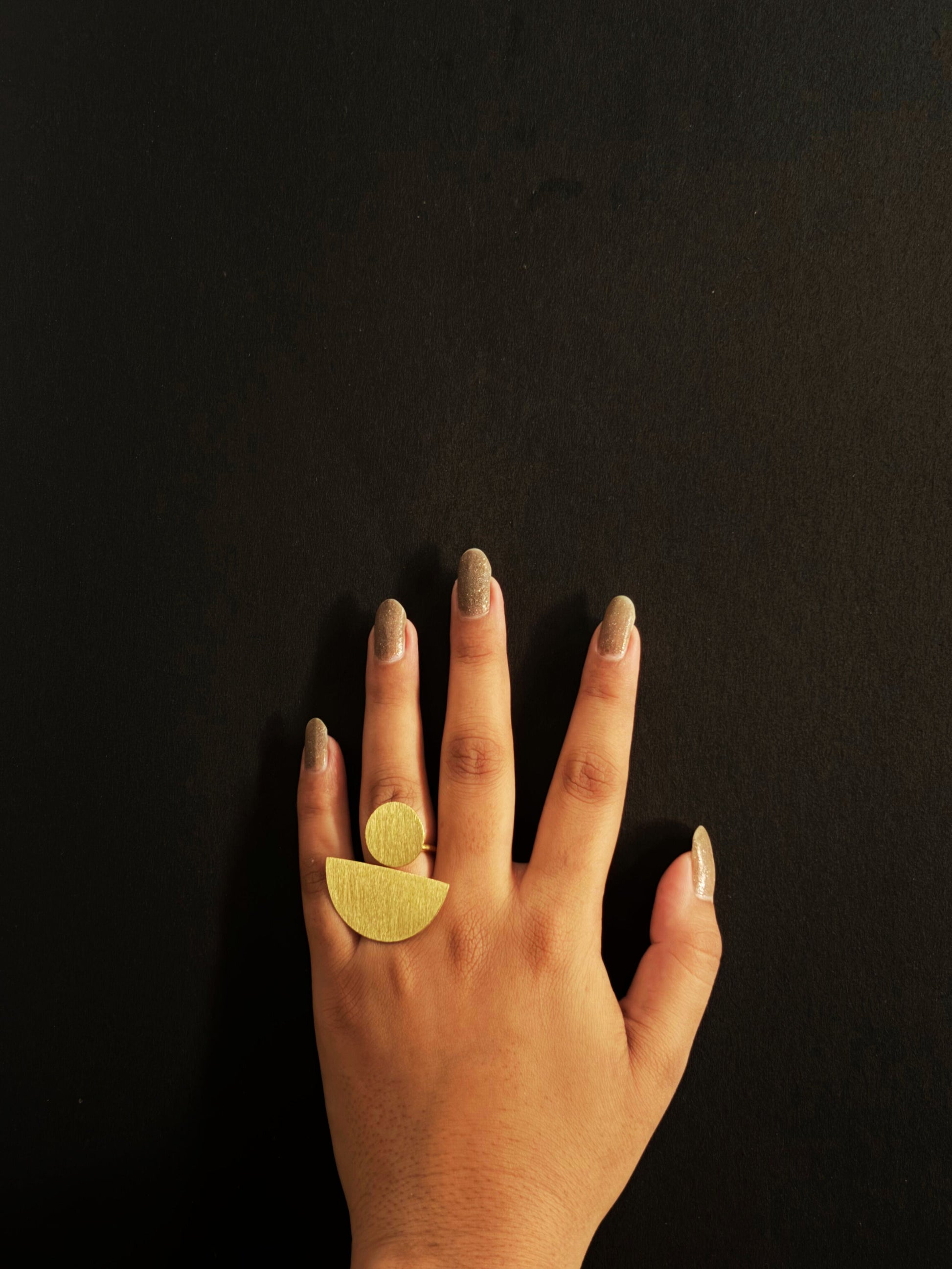 Adha Adhura Brass (Anti Tarnish) Adjustable Ring - Ekha