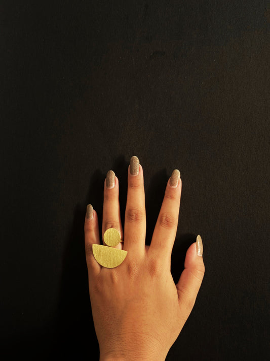 Adha Adhura Brass (Anti Tarnish) Adjustable Ring - Ekha